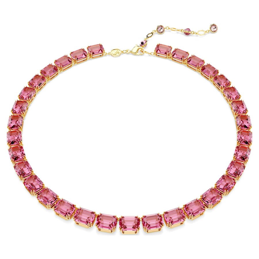 Swarovski Výrazný náhrdelník s růžovými krystaly Millenia 5683429 - Náhrdelníky