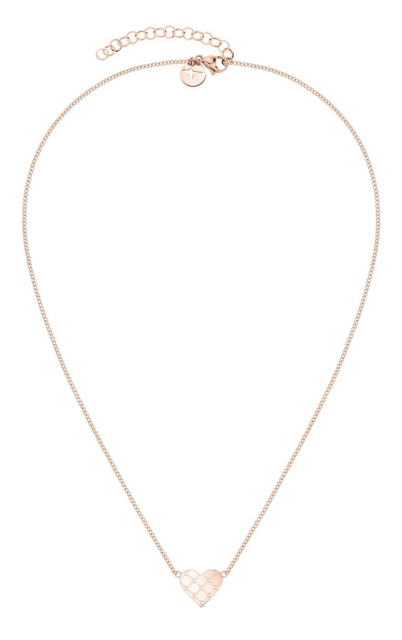Tamaris Romantický bronzový náhrdelník Logomania Heart TJ-0527-N-45 - Náhrdelníky