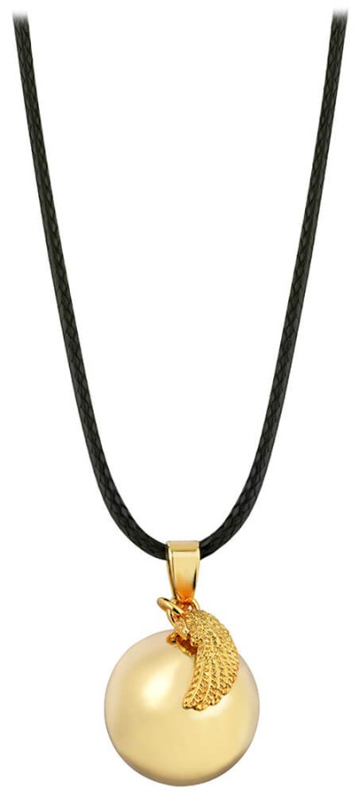 MUMMY BELL Pozlacený náhrdelník Rolnička andělské křídlo EZ20 MUMMY BELL Pozlacený náhrdelník Rolnička andělské křídlo EZ20 - Náhrdelníky
