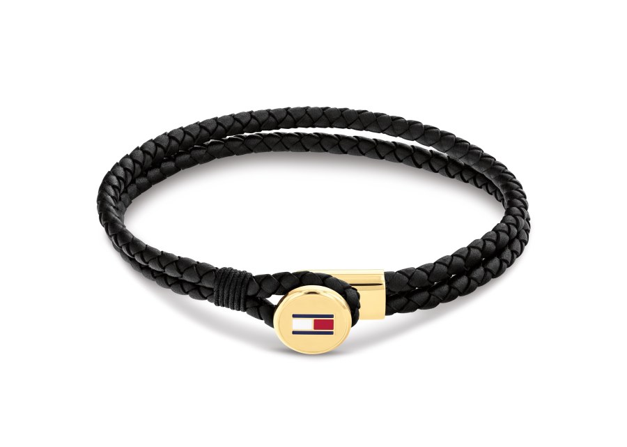 Tommy Hilfiger Dvojitý černý kožený náramek Bruce Leather 2790669 19 cm - Náramky Kožené náramky