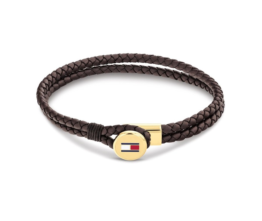 Tommy Hilfiger Dvojitý hnědý kožený náramek Bruce Leather 2790670 19 cm - Náramky Kožené náramky
