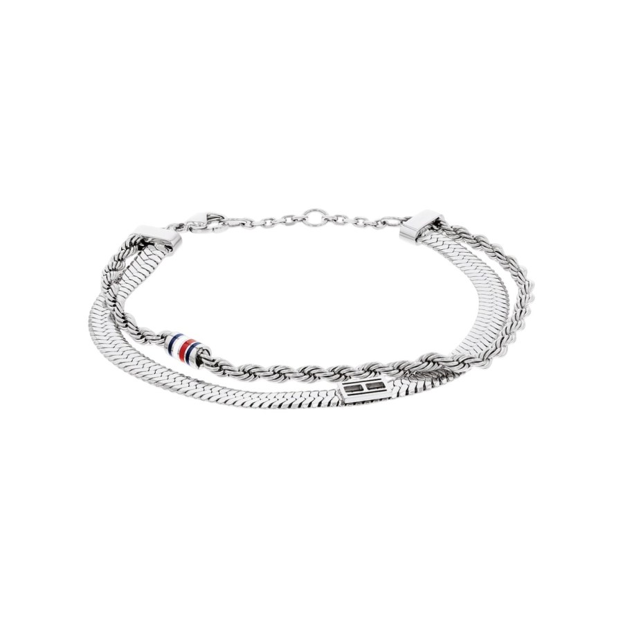 Tommy Hilfiger Dvojitý ocelový náramek Layered 2780981 Tommy Hilfiger Dvojitý ocelový náramek Layered 2780981 - Náramky Řetízkové náramky