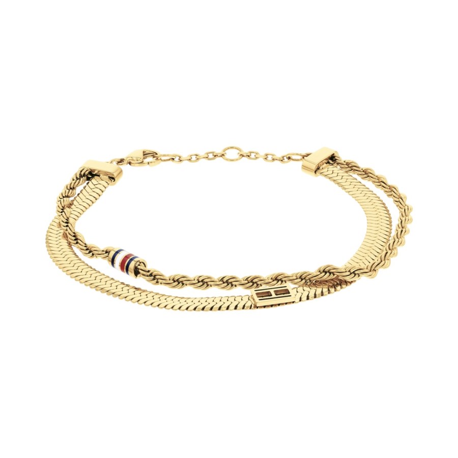 Tommy Hilfiger Dvojitý pozlacený náramek Layered 2780982 Tommy Hilfiger Dvojitý pozlacený náramek Layered 2780982 - Náramky Řetízkové náramky