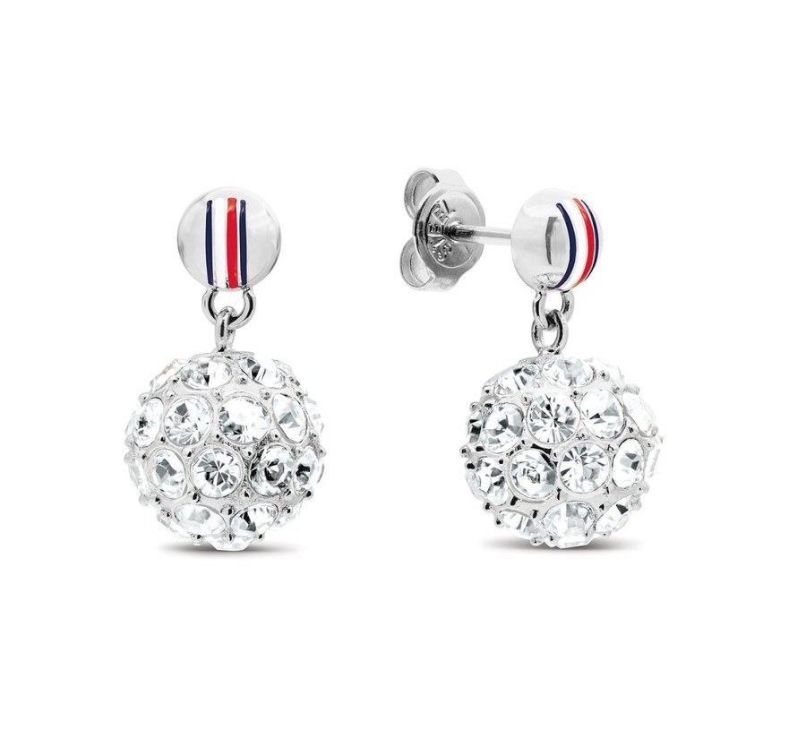Tommy Hilfiger Elegantní ocelové náušnice s krystaly 2781078