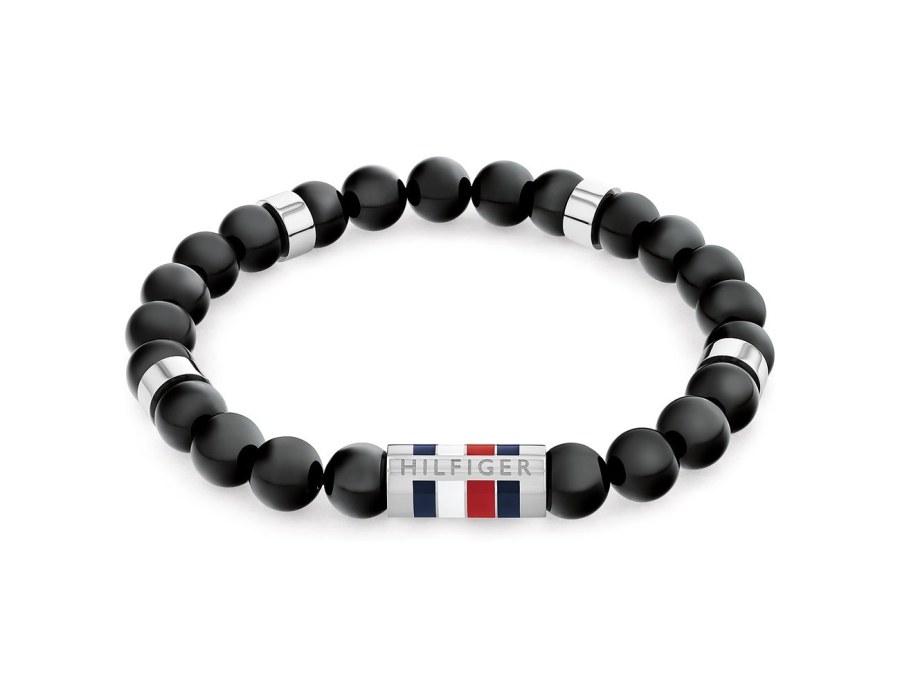 Tommy Hilfiger Korálkový náramek z onyxu Beads 2790712