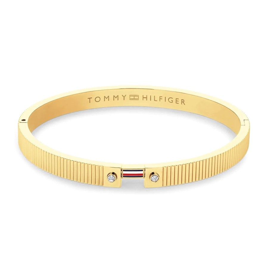 Tommy Hilfiger Luxusní pevný náramek s&nbsp;krystaly Stripes 2781048 - Náramky Pevné náramky