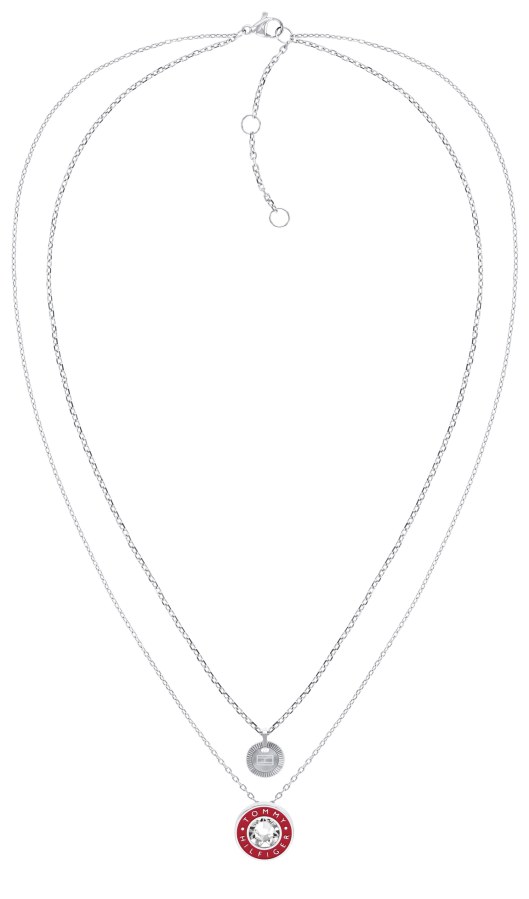 Tommy Hilfiger Moderní dvojitý ocelový náhrdelník s krystalem Layered 2780803