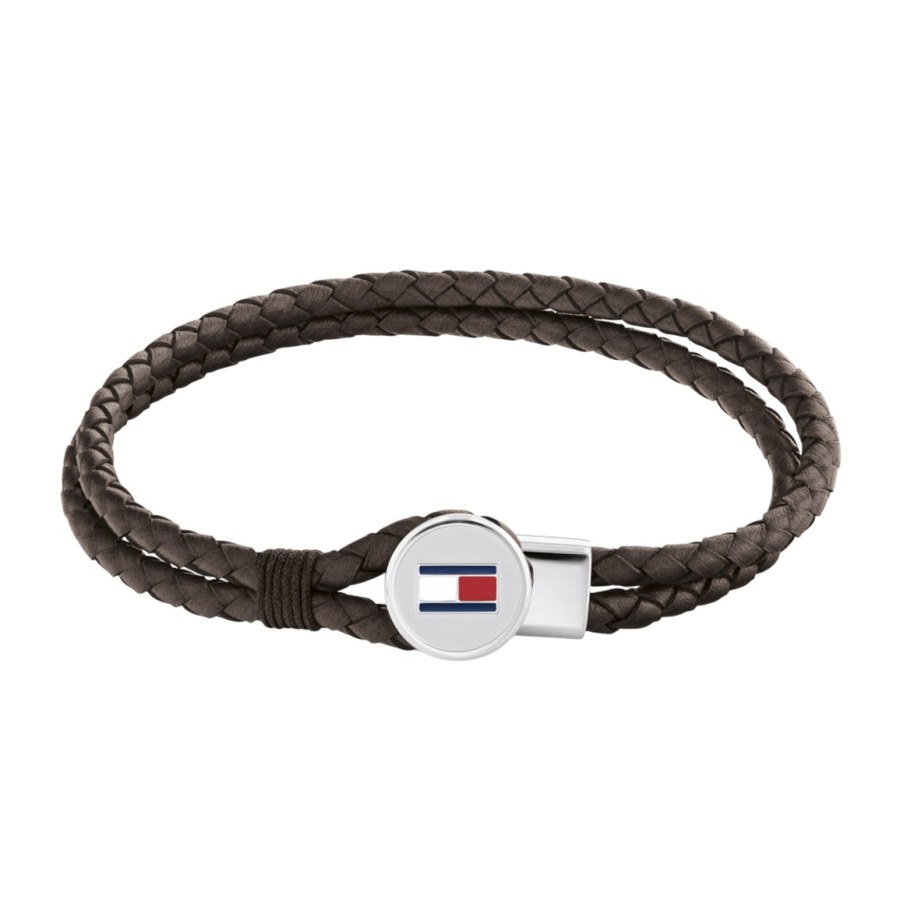 Tommy Hilfiger Moderní kožený náramek v hnědé barvě 2790655