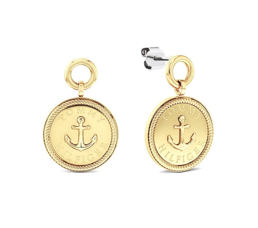 Tommy Hilfiger Moderní pozlacené náušnice Nautical Charms 2781032 - Náušnice Bez kamínků