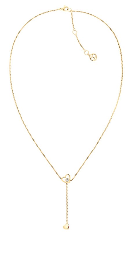 Tommy Hilfiger Moderní pozlacený náhrdelník se srdíčky Hanging Heart 2780672 - Náhrdelníky