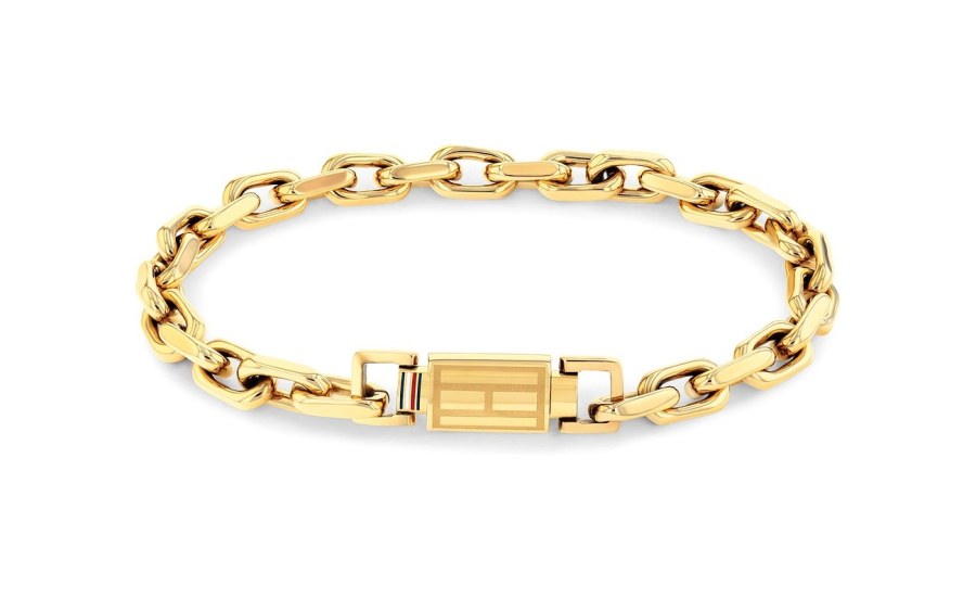 Tommy Hilfiger Moderní pozlacený náramek Iconic Hardware 2790716 19 cm