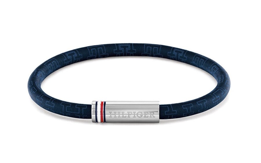 Tommy Hilfiger Modrý pánský náramek z umělé kůže Printed Cord 2790702