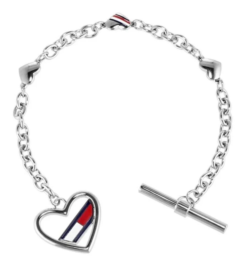 Tommy Hilfiger Ocelový náramek se srdíčkem Fine 2780111 - Náramky Řetízkové náramky