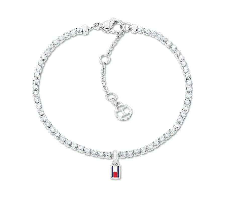 Tommy Hilfiger Ocelový tenisový náramek s krystaly 2781092