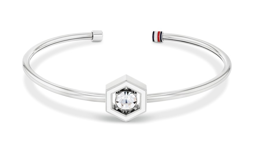 Tommy Hilfiger Pevný ocelový náramek s krystalem Geometric 2780856 - Náramky Pevné náramky