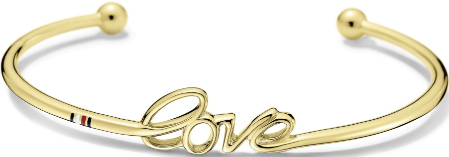 Tommy Hilfiger Pevný zlatý náramek Love 2700941 - Náramky Pevné náramky