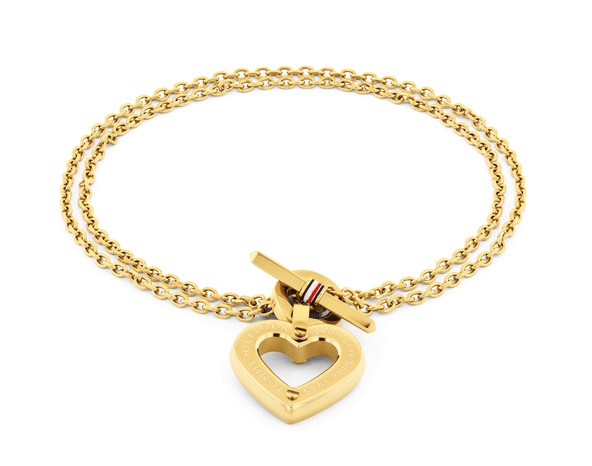 Tommy Hilfiger Pozlacený náramek se srdíčkem Toggle Heart 2780970 Tommy Hilfiger Pozlacený náramek se srdíčkem Toggle Heart 2780970 - Náramky Řetízkové náramky