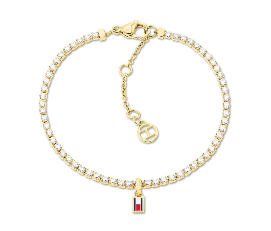 Tommy Hilfiger Pozlacený tenisový náramek s krystaly 2781093