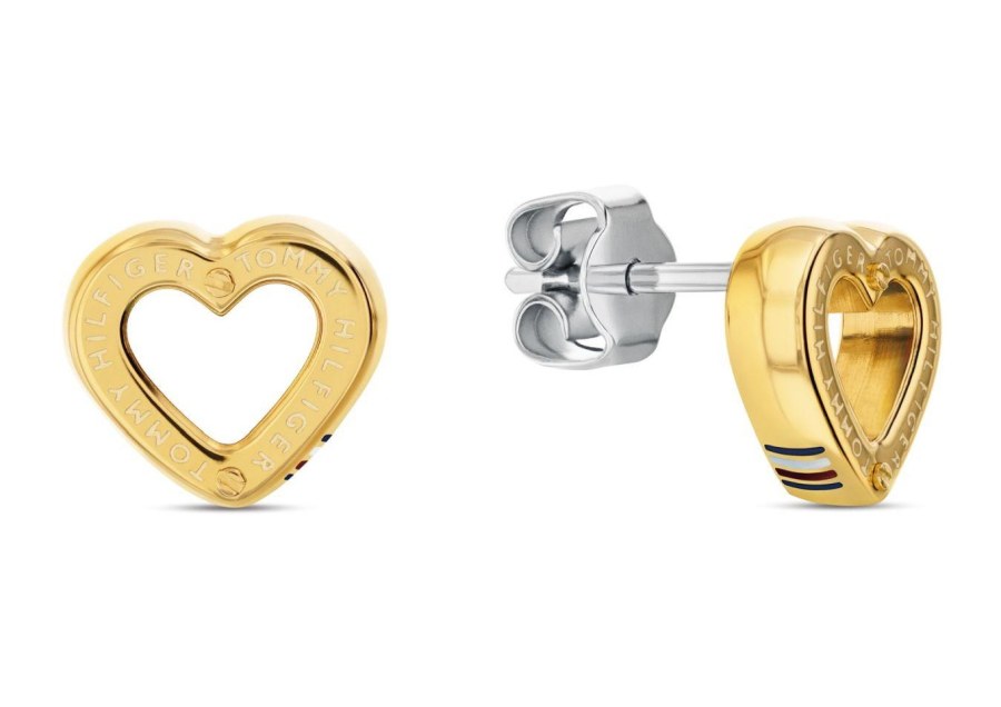 Tommy Hilfiger Pozlacené srdíčkové náušnice Toggle Heart 2780972 Tommy Hilfiger Pozlacené srdíčkové náušnice Toggle Heart 2780972 - Náušnice Pecky