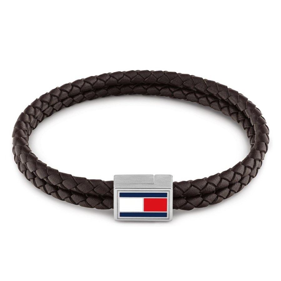 Tommy Hilfiger Tmavě hnědý dvojitý kožený náramek pro muže 2790754 - Náramky Kožené náramky