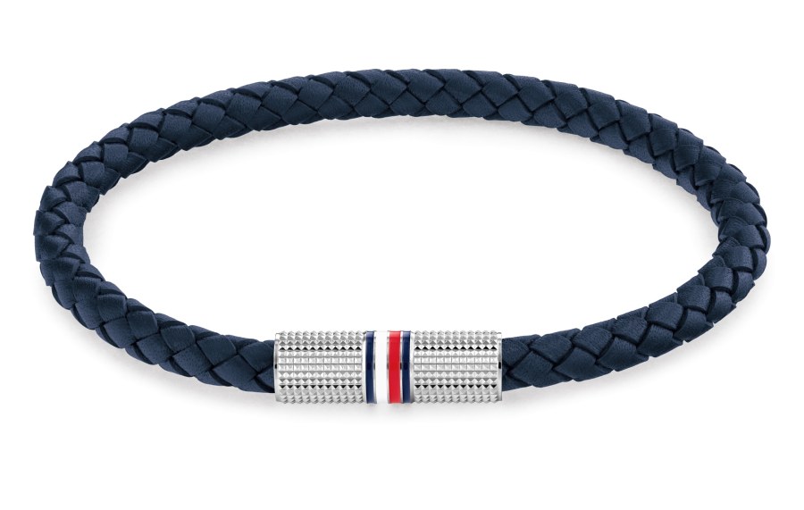 Tommy Hilfiger Tmavě modrý kožený náramek pro muže Infinity 2790460 - Náramky Kožené náramky