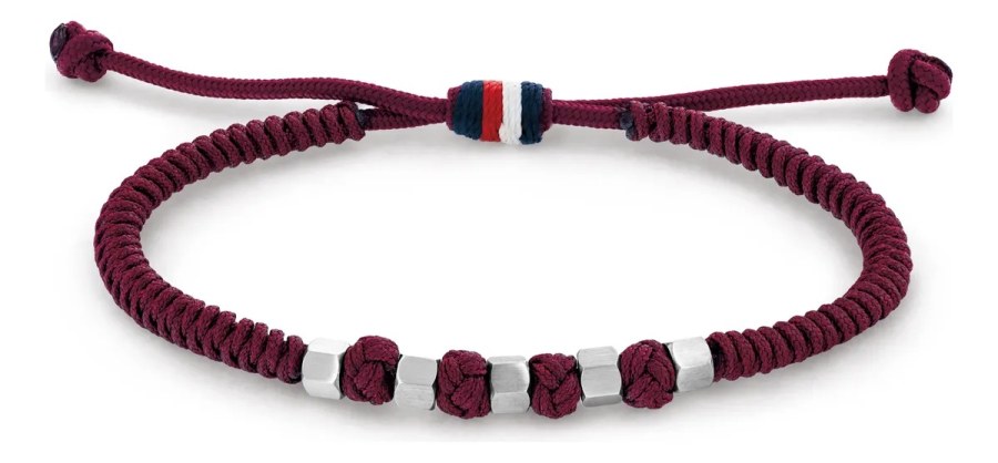 Tommy Hilfiger Vínový šňurkový náramek 2790678