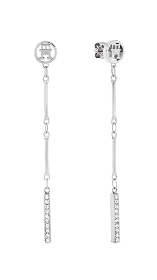Tommy Hilfiger Visací fashion náušnice se zirkony Bar Chain 2781001 - Náušnice Visací náušnice
