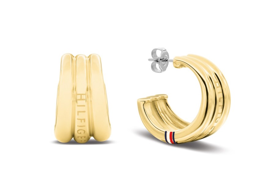 Tommy Hilfiger Výrazné kruhové náušnice z&nbsp;pozlacené oceli 2781071 - Náušnice Bez kamínků