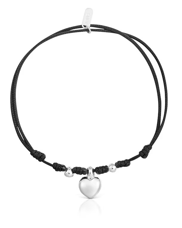 Tous Černý nylonový náramek se srdíčkem Flechazo 1004575600