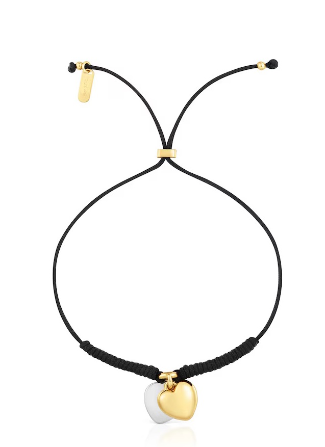 Tous Černý nylonový náramek se srdíčky Flechazo 1004561400 - Náramky Náramky se symboly