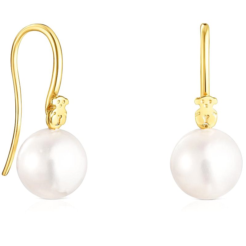 Tous Elegantní pozlacené náušnice s perlami Gloss 111233550 - Náušnice Visací náušnice