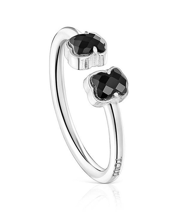 Tous Otevřený stříbrný prsten s onyxy 1001943413 - Prsteny Prsteny s kamínkem