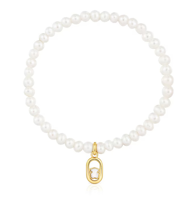 Tous Perlový náramek s&nbsp;pozlaceným přívěskem Camille 1004561300 - Náramky Náramky s&nbsp;přívěsky