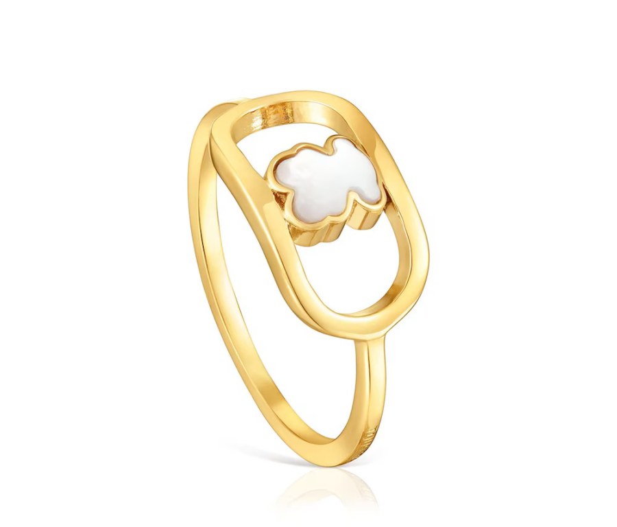 Tous Pozlacený dámský prsten s&nbsp;perletí Camille 10045618 54 mm - Prsteny Prsteny bez kamínku