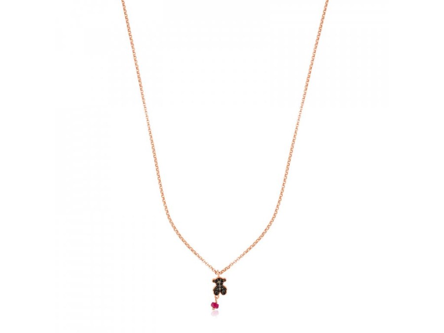 Tous Růžově pozlacený náhrdelník s medvídkem 1000141000 - Náhrdelníky