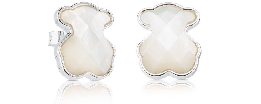 Tous Stříbrné medvídkové náušnice s perletí Icon Color 815113500 - Náušnice Pecky