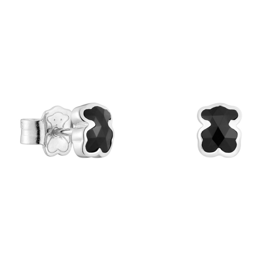 Tous Stříbrné pecky Medvídek s&nbsp;onyxem Icon Color 1004287200 - Náušnice Pecky