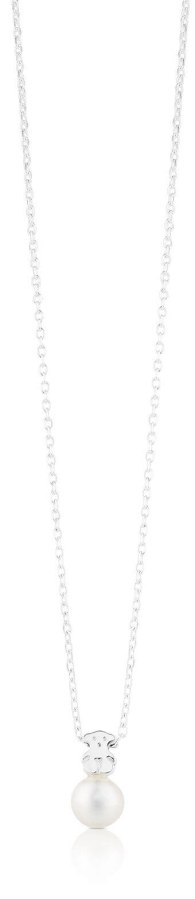 Tous Stříbrný náhrdelník s pravou perlou a medvídkem 214832500 (řetízek, přívěsek) - Náhrdelníky
