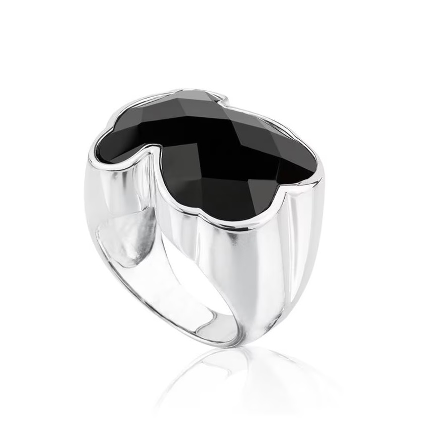 Tous Výrazný stříbrný prsten s onyxem 1000217914 54 mm - Prsteny Prsteny s kamínkem