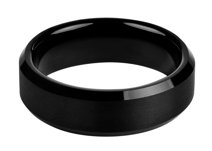 Troli Černý ocelový prsten 52 mm - Prsteny Prsteny bez kamínku