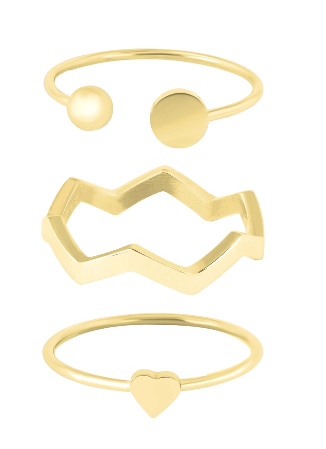 Troli Designová pozlacená sada ocelových prstenů 52 mm - Prsteny Prsteny bez kamínku