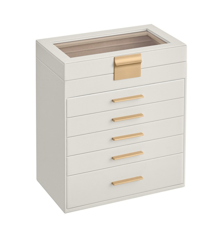 Troli Luxusní šestipatrová krémová šperkovnice JBC171W01 - Šperkovnice a&nbsp;stojany na šperky Klasické šperkovnice