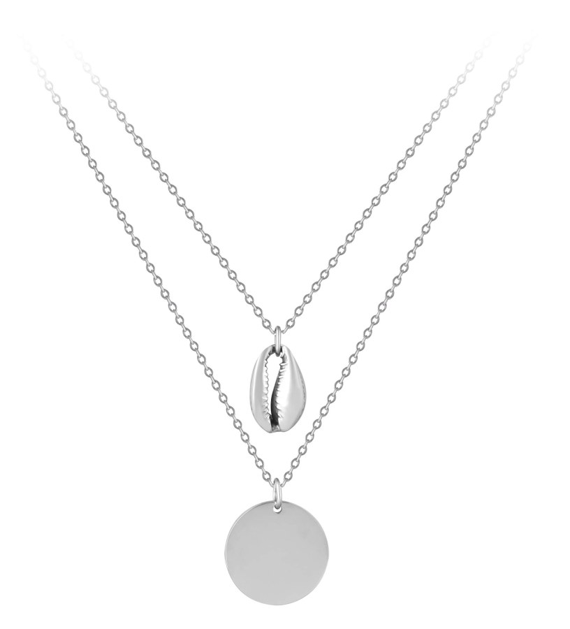 Troli Dvojitý ocelový náhrdelník s přívěsky - Náhrdelníky