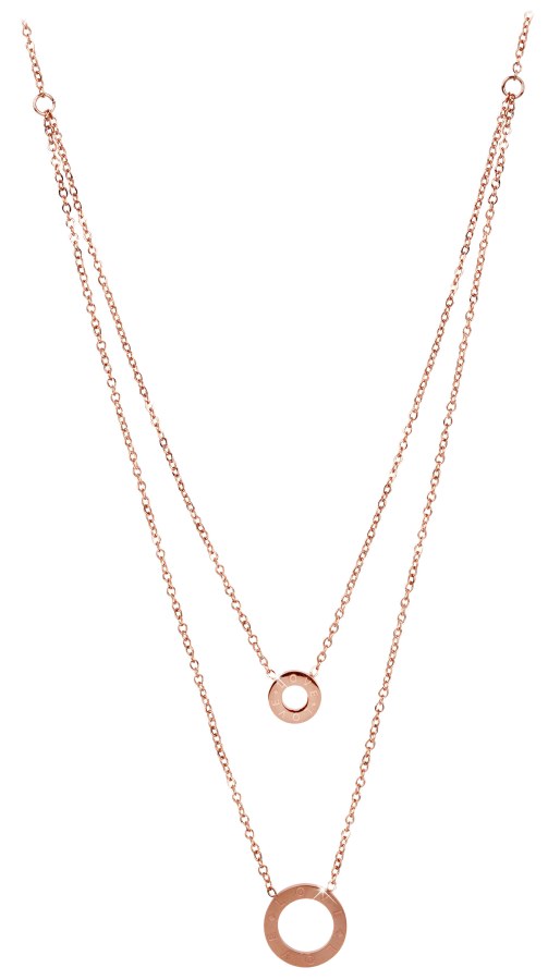 Troli Dvojitý růžově pozlacený náhrdelník - Náhrdelníky