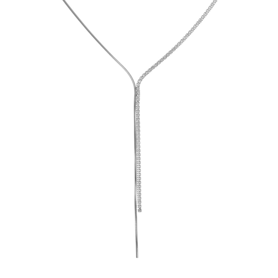 Troli Elegantní ocelový náhrdelník se zirkony Y Silver