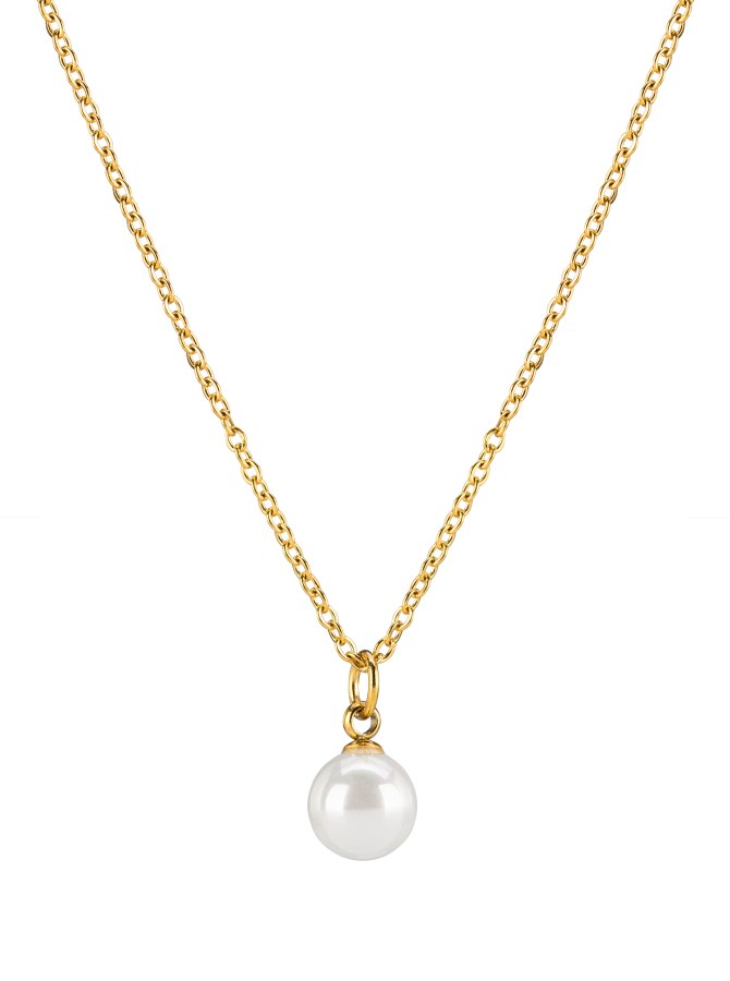 Troli Elegantní pozlacený náhrdelník s perličkou VJMS002NR - Náhrdelníky