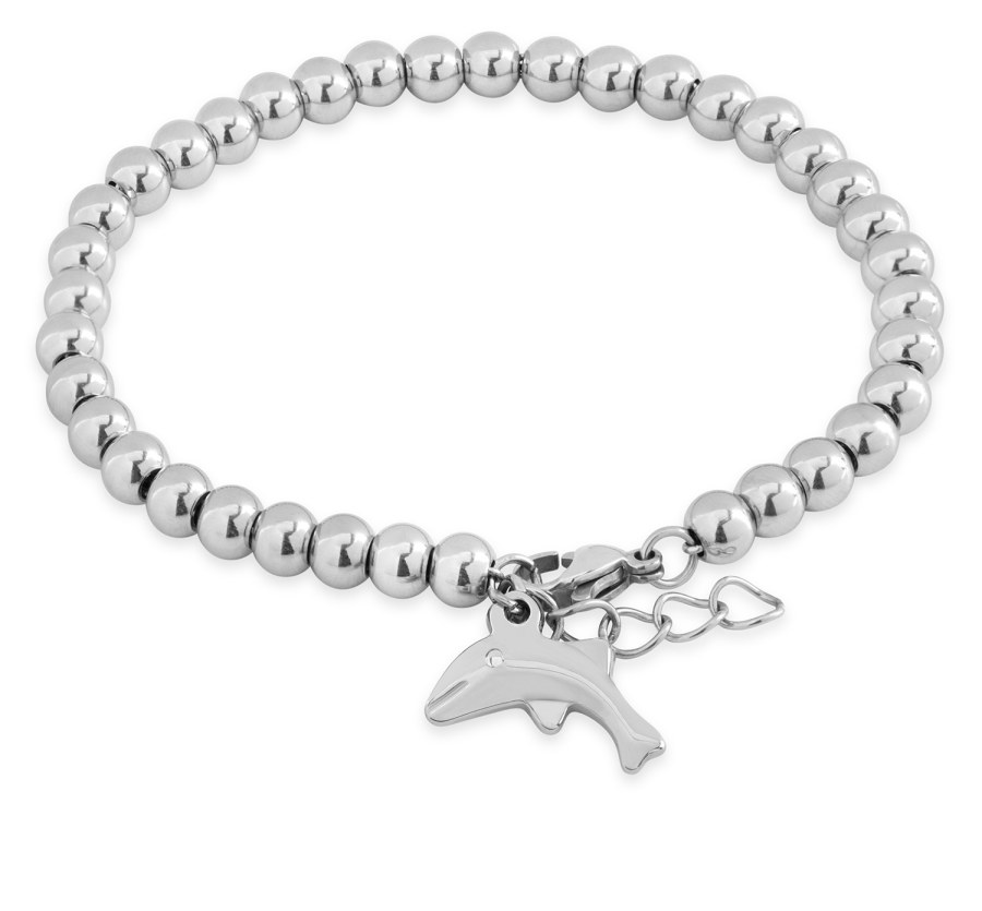 Troli Korálkový ocelový náramek s delfínem - Náramky Náramky se symboly
