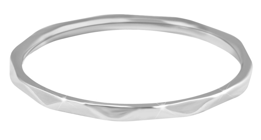 Troli Minimalistický ocelový prsten s jemným designem Silver 55 mm