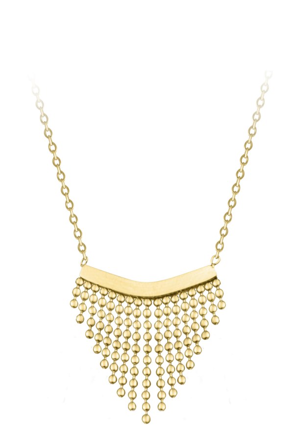 Troli Moderní ocelový náhrdelník s ozdobou Chains Gold - Náhrdelníky