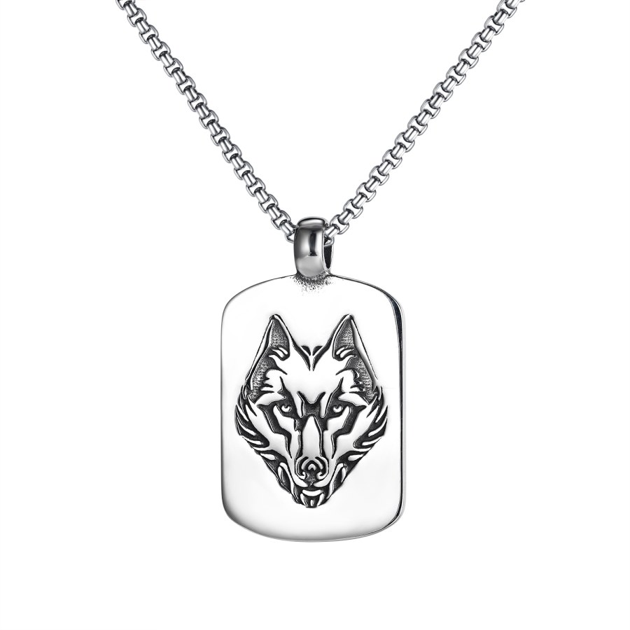 Troli Moderní ocelový náhrdelník Wolf VGX1824 - Náhrdelníky